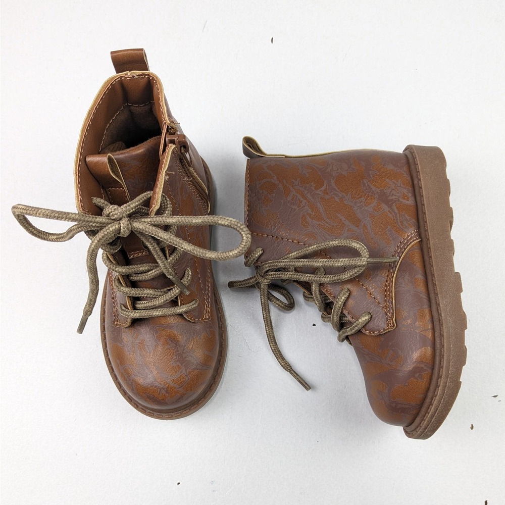 Carter's Brown Dinosaur Ankle Boots